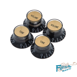 Gibson PRMK-020 Top Hat Knobs (4) / Black-Gold